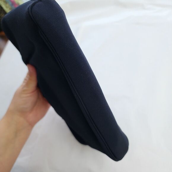 Vintage navy Satin Bag Clutch By Coblentz Original rockabilly - Picture 4 of 11